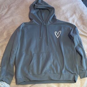 Gray Hoodie with Heart Design